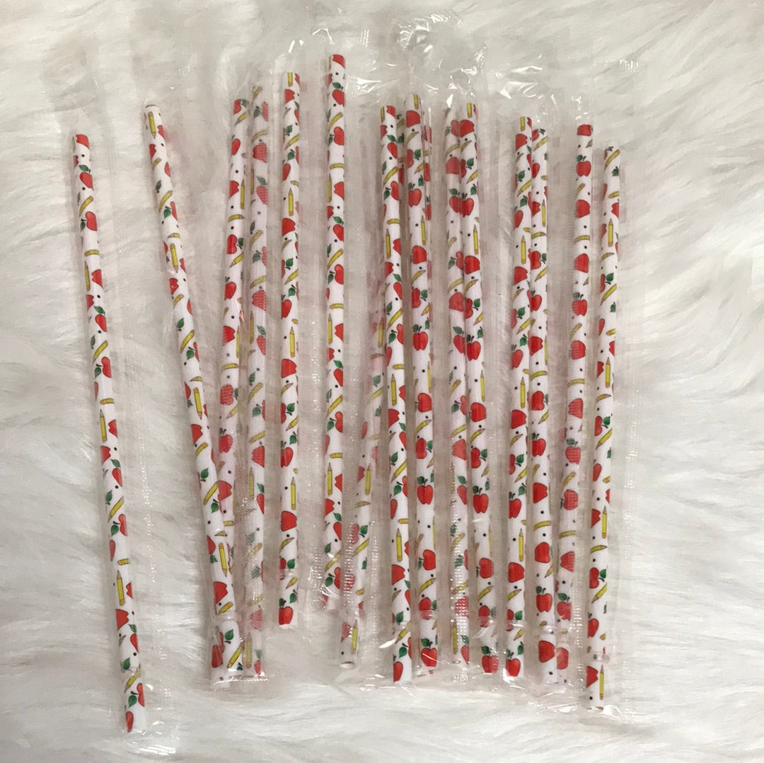 Teacher on White Reusable Straw – Emmaries Wholesale