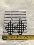 White Buffalo Plaid faux leather earrings