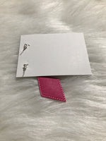 Pink faux leather earrings