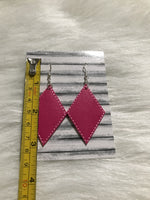 Pink faux leather earrings