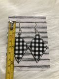 White Buffalo Plaid faux leather earrings