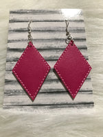 Pink faux leather earrings