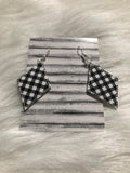 White Buffalo Plaid faux leather earrings