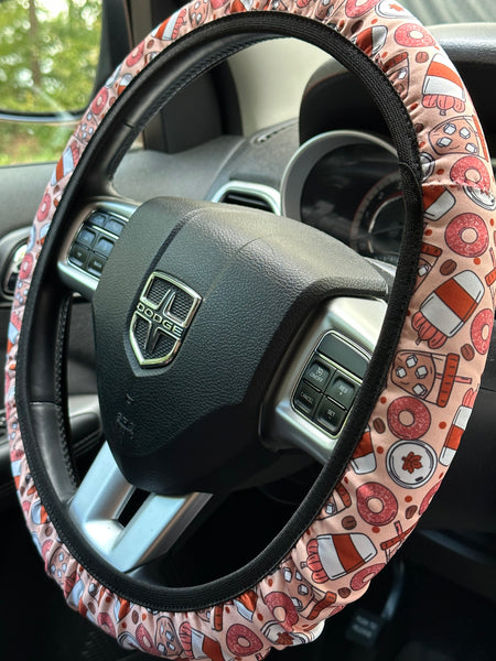 Fall Coffee & Donuts Steering Wheel Cover