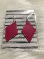 Pink faux leather earrings