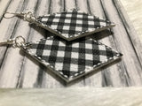 White Buffalo Plaid faux leather earrings