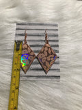 Holographic Rose Gold Leopard pattern faux leather earrings