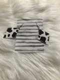 Black & White cow pattern faux leather earrings