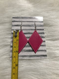 Pink faux leather earrings