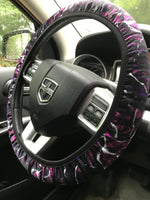 Purple & Pink Camo Pattern Steering Wheel Cover