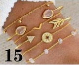 #15 Gold & Crystals Bracelet Set