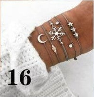 #16 Silver Snowflake Bracelet Set