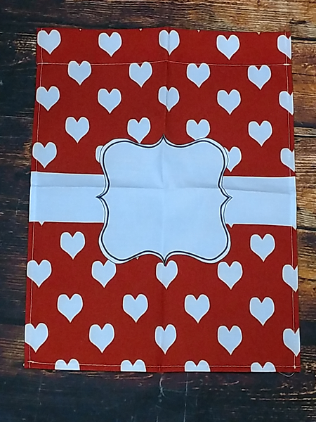 Red with White Hearts Garden Flag