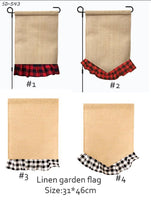 Buffalo Plaid Ruffle Burlap Garden Flag