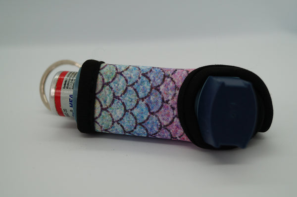 Glitter Rainbow Mermaid Scale Asthma Inhaler Holder