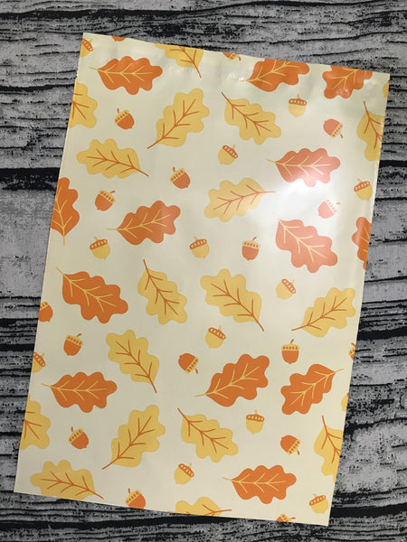10 x 13 Fall Oak Leaves Poly Mailer - 10 Pack