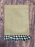 Buffalo Plaid Ruffle Burlap Garden Flag