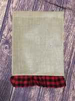 Buffalo Plaid Ruffle Burlap Garden Flag