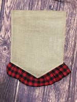 Buffalo Plaid Ruffle Burlap Garden Flag