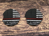 2.5" Thin Red Line Coaster Set