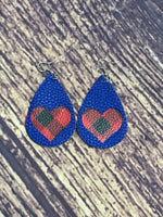Faux Leather Heart Cutout Earrings