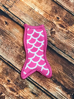 Pink & White Scales Mermaid Tail Popsicle Holder