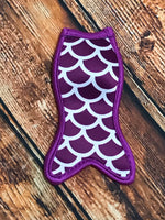 Purple & White Scales Mermaid Tail Popsicle Holder