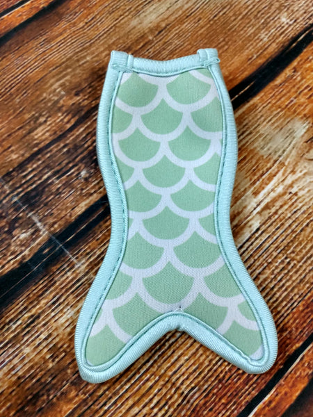Mint & White Scales Mermaid Tail Popsicle Holder