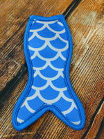 Blue & White Scales Mermaid Tail Popsicle Holder