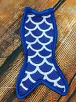 Royal Blue & White Scales Mermaid Tail Popsicle Holder