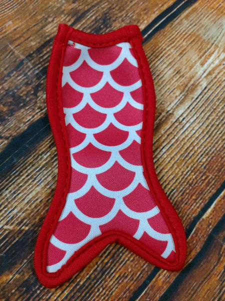 Strawberry & White Scales Mermaid Tail Popsicle Holder