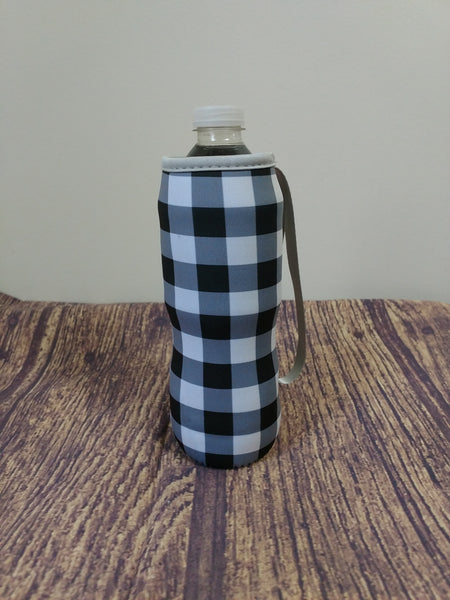 White & Black Buffalo Plaid Water Bottle Holder – Emmaries Wholesale