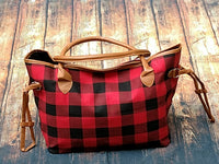 Red & Black Buffalo Plaid Shopping Tote