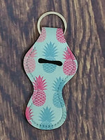 Blue & Pink Pineapples Chapstick Holder