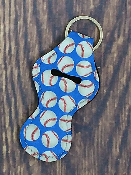 Baseballs on Blue Background Chapstick Holder