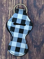 White & Black Buffalo Plaid Chapstick Holder