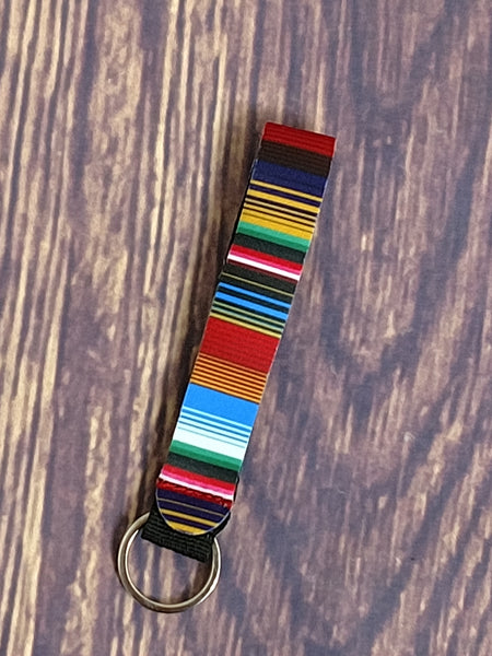 Multi Color Stripe Wrist Keychain Holder