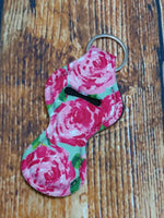 Pink Rose on Green Background Chapstick Holder