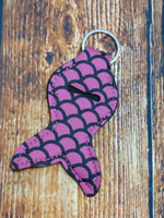 Pink & Black Scale Mermaid Tail Chapstick Holder