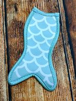 Light Blue & White Scales Mermaid Tail Popsicle Holder