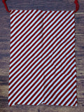 Red & White Stripe with Santa Face Santa Sack