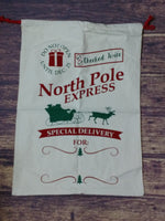North Pole Express with Green Sleigh Santa Sack