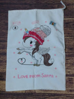 Unicorn with Hat Santa Sack **Blemished**