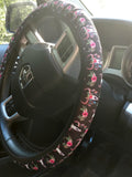 Bull Skull Floral Steering Wheel Cover