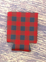 Red & Black Buffalo Plaid Can Holder