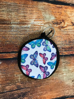 Pink & Purple Butterflies Coin Pouch with Keychain Ring