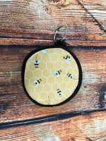 Bees Coin Pouch with Keychain Ring