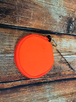Orange Coin Pouch with Keychain Ring