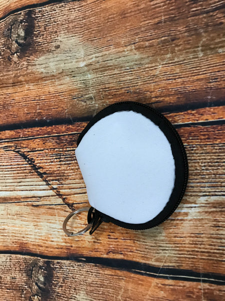 Sublimation White Coin Pouch with Keychain Ring