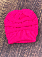 Neon Pink Sweater Cross Cross Hat